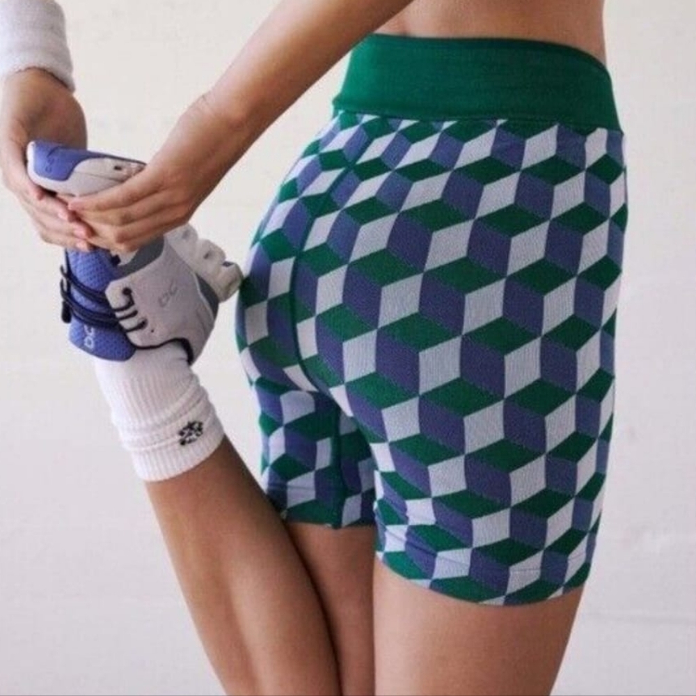 Free People  Throw Jacquard Biker Shorts